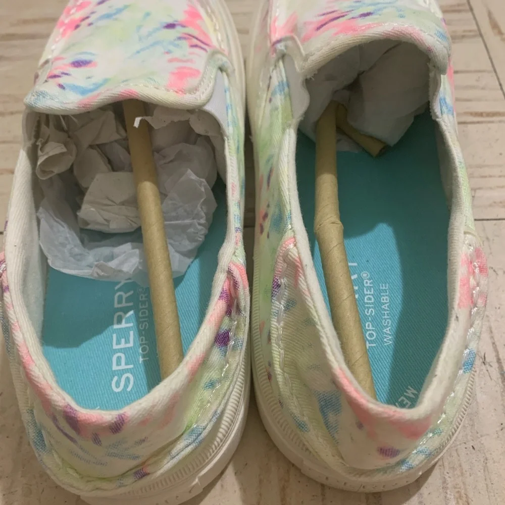Sperry Girls Salty Jr Tie-Dye Washable Slip-On Sneakers-US Size 4M